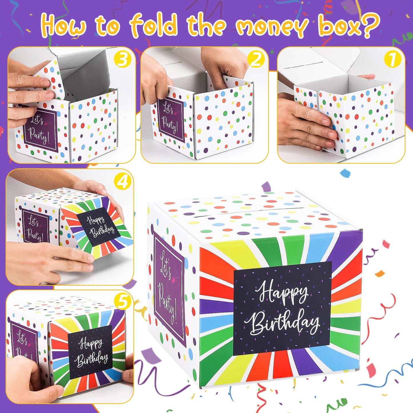 Meiidoshine Birthday Money Box For Cash Pull, Surprise Roll Gift Boxes For Kids Adults With Happy Birthday Day Card And 100Pcs Transparent Bags - A Fun And Loving Way To Give Money As Gift