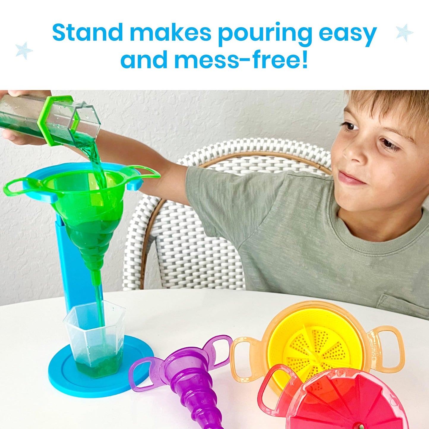 Hand2Mind Starter Science Funnels, Science Lab Equipment, Sifting Toys, Sand Sifter, Water Table Toys, Sensory Play Toys, Educational Science Kits, Kids Chemistry Set, Science Supplies For Classroom