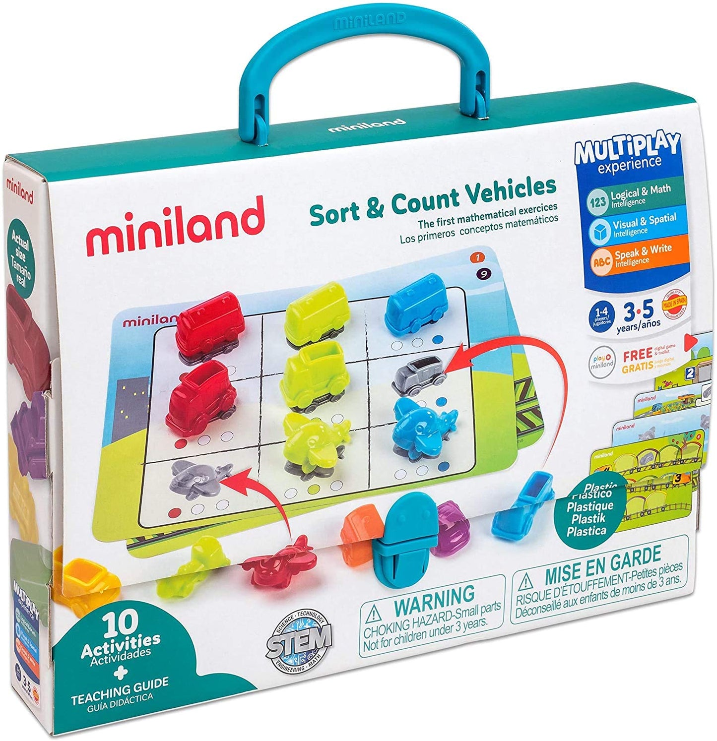 Miniland 45340 Sort & Count Vehicles Mathematical Game