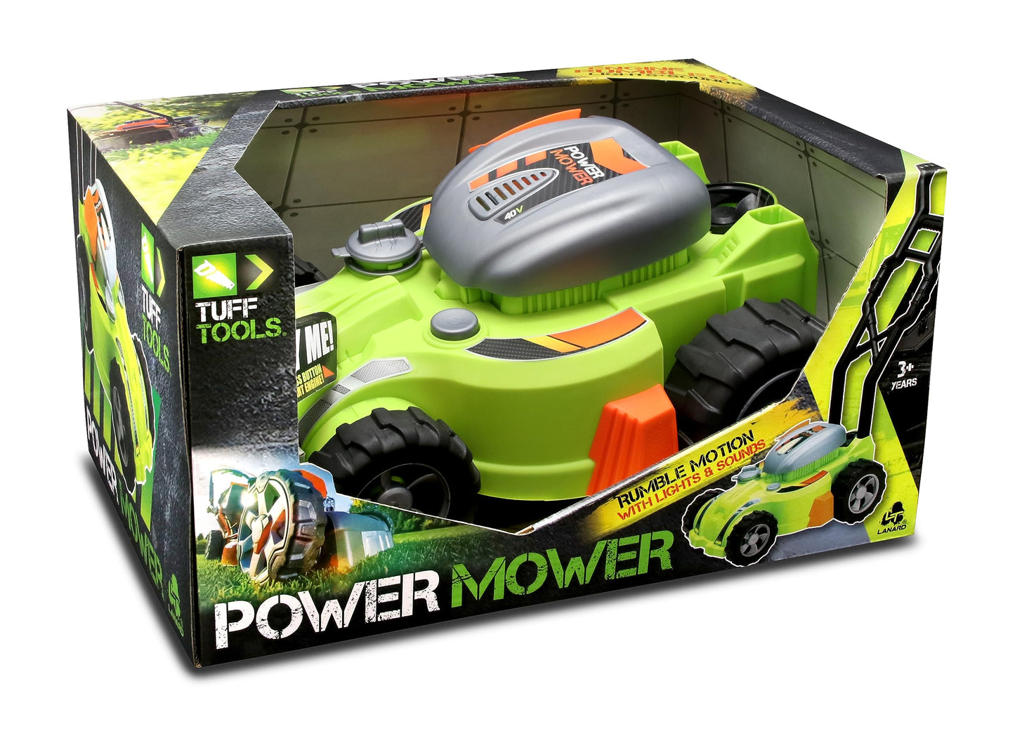 Tuff Tools : Power Mower - Kids Lights & Sound Toy, Mega Yard Tool, Realistic Action Yard Work Toy, Battery Powered, Ages 3+