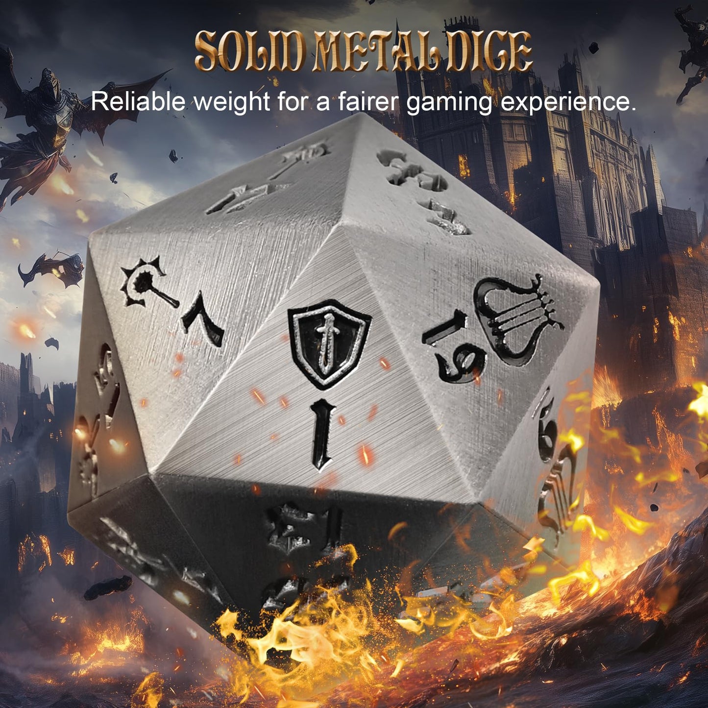 DND Dice Set, 7Pcs Metal Dice with Dice Box for Dungeons and Dragons, Polyhedral D&D Dice Set Role Playing Games, Board Games (A