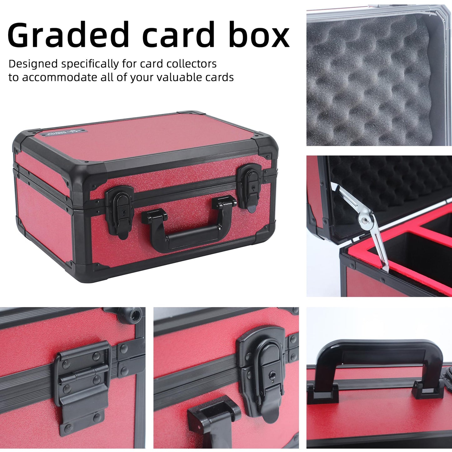 Uhzbtec Graded Card Storage Box; Durable Sports, Psa And Pokemon Storage Case- Trading Card Storage Box - Psa Slab Case For Top