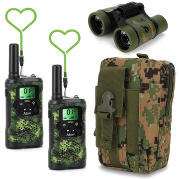 Walkie Talkies For Kids Toys Boys Aged 5+ Outdoor 2 Way Radio 22 Channel 3 Miles Range Camp Hunt Adventure Game Birthday 6 7 8 9 10 Year Old Gifts (Green)