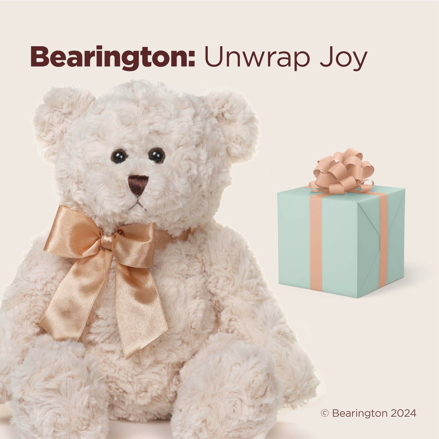 Bearington Huggles 16" Creamy White Plush Teddy Bear - Perfect Gift for Birthdays, Anniversaries, Holidays, or Graduations