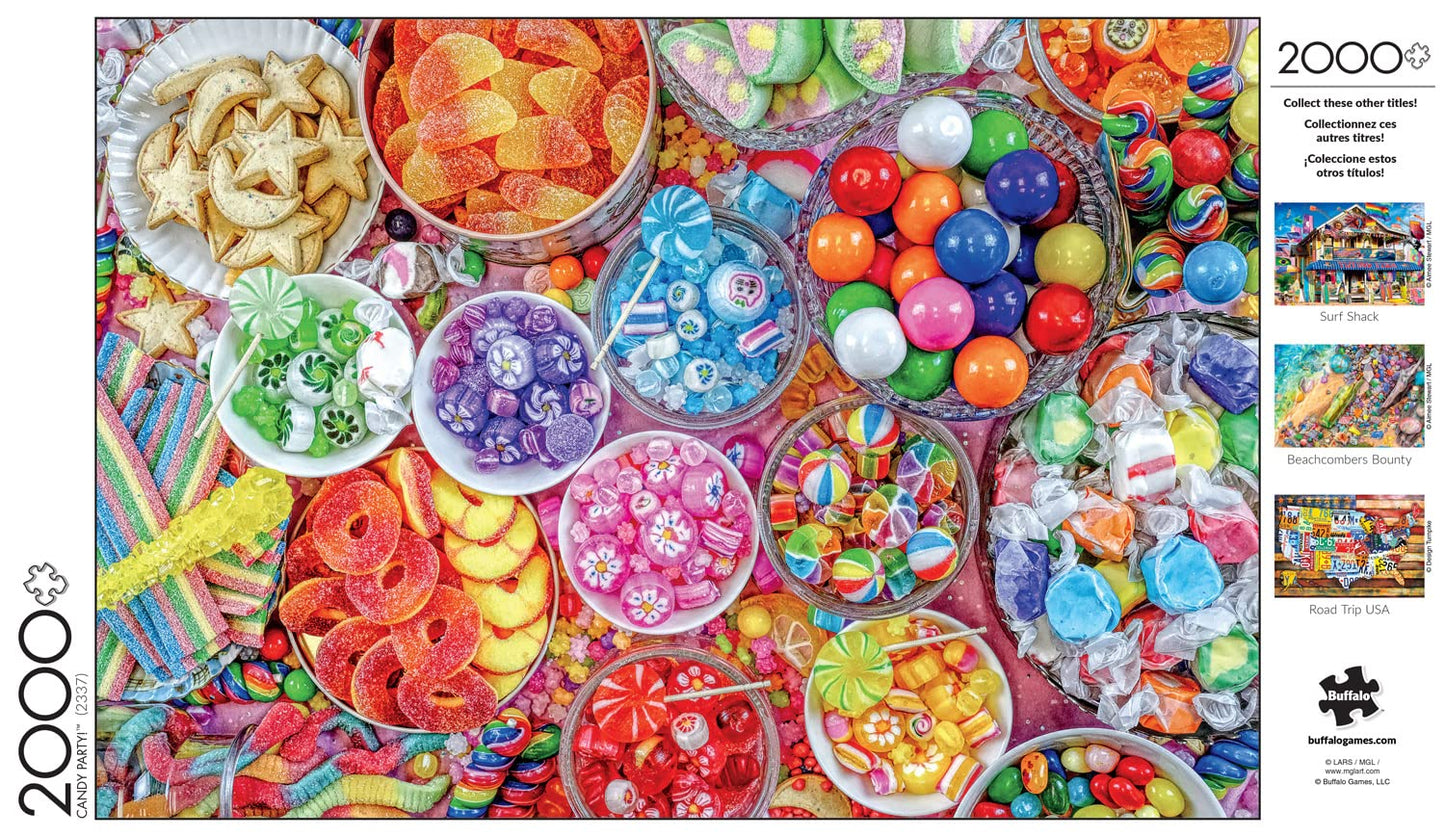 Buffalo Games - Lars Stewart - Candy Party! - 2000 Piece Jigsaw Puzzle for mature-themeds Challenging Puzzle Perfect for Game Nights