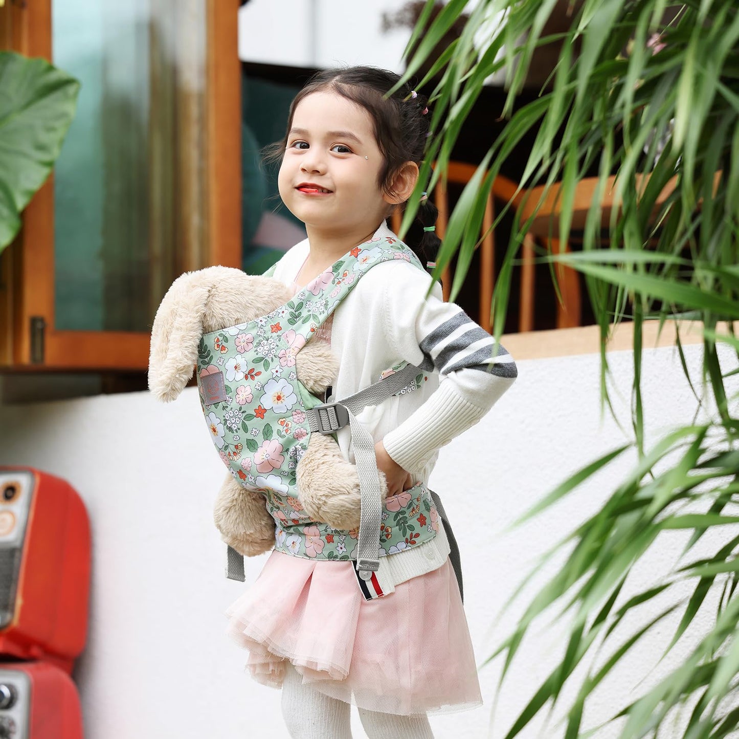 Gagaku Doll Carrier For Kids Toy Baby Doll Carrier Reborn Dolls Carrier Toy Baby Sling With Adjustable Straps For American Girl Doll Bitty Baby Doll Accessories - Green - Camellia