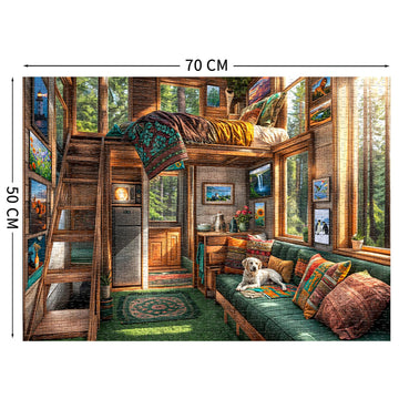 TangComplete - Forest House Puzzles for mature-themeds 1000 Piece Jigsaw Puzzles for mature-themeds mature-themed Challenging Game Toys Impossible Puzzle Family Decoration Puzzle