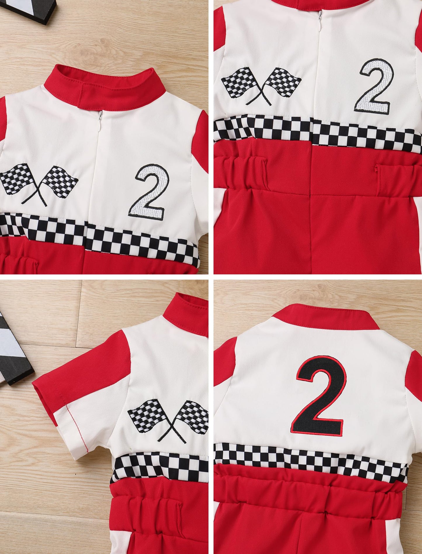 IDOPIP Baby Boys 1st 2nd Birthday Outfit Race Car Driver Romper Girls Boys Racer Jumpsuit One Piece Bodysuit Racing Suit Toddler