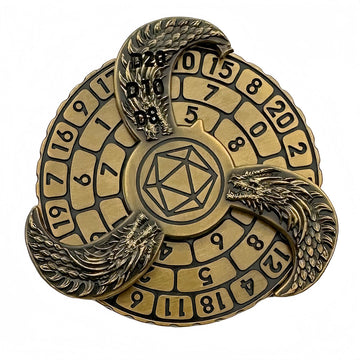 D&D Themed Fidget Spinner, dice Spinner, D4,D6, D8, D10, D12,D20,D% 7-in-1 Metal dice, Perfect for D&D Dungeons and Dragons, RPG