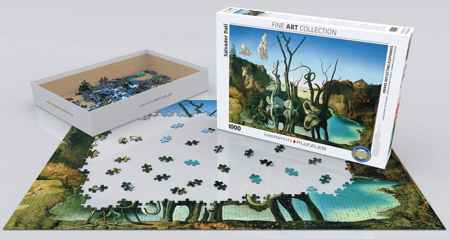 Eurographics Salvador Dal Swans Reflecting Elephants Puzzle (1000 Piece) (6000-0846) , White