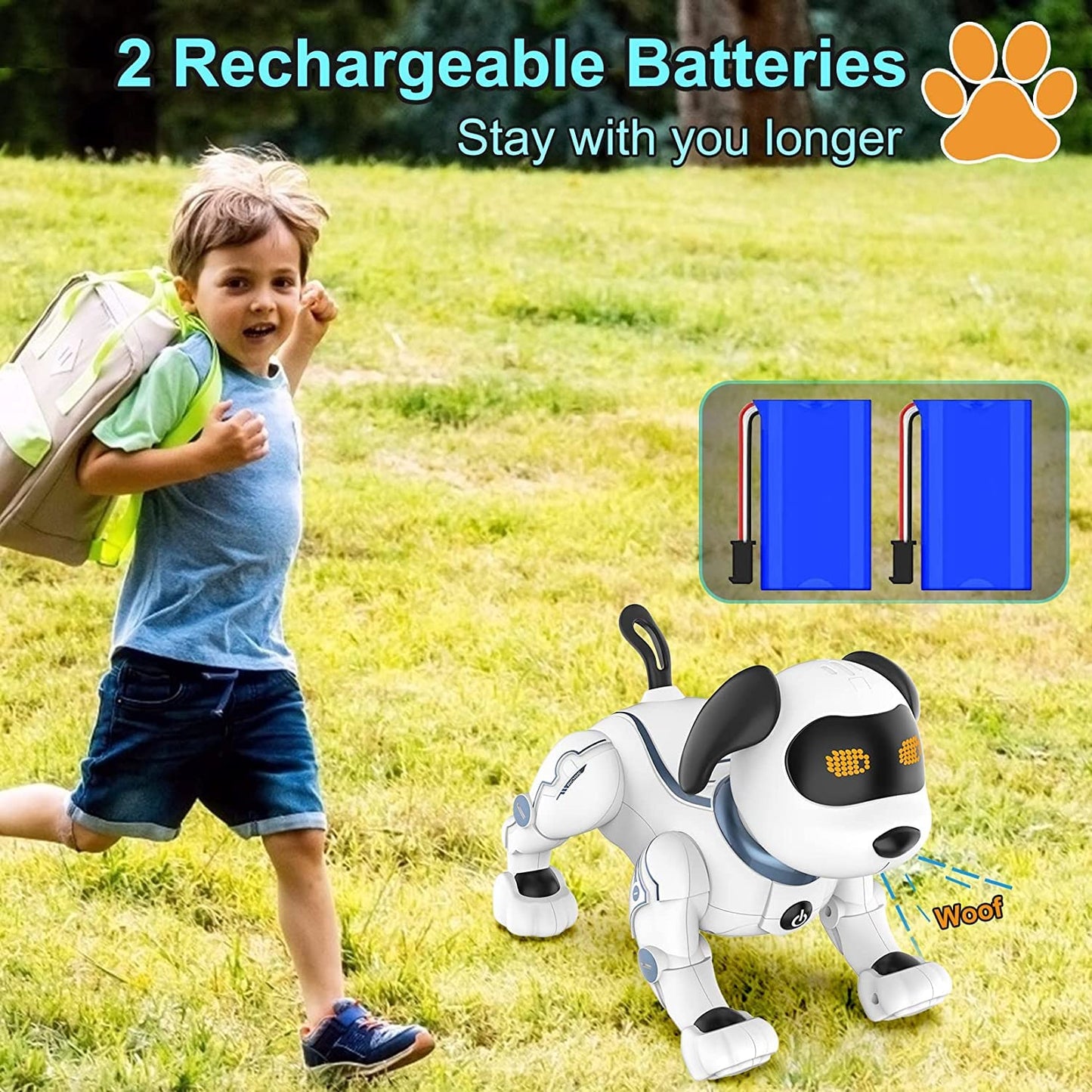 okk Robot Dog Toy - Remote Control Programmable Puppy, Interactive Voice Control, 5.7" Plastic, Model K16, Gift for Kids