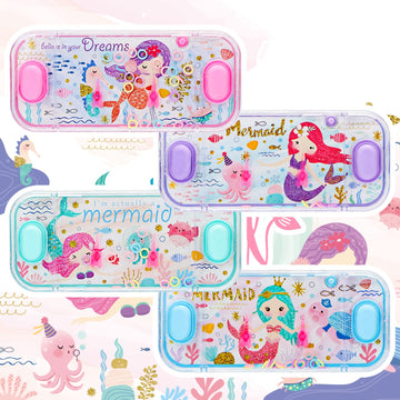 SevenQ Mermaid Theme Handheld Water Games - 4 Pack Aqua Toy Ring Toss, Plastic, Model SQ-MRY002
