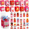Blueweenly 48 Pcs Valentines Day Mini Stuffed Animal with Boxes, Valentine Mini Animal Plush Toy Gift Set for Valentine Party F