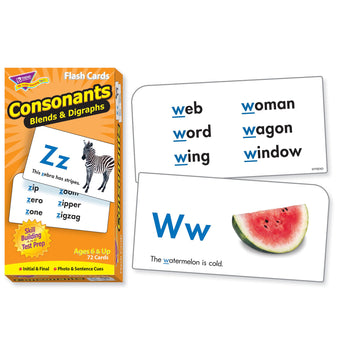 Trend Enterprises T-53009 Flash Cards Consonants-72/Box