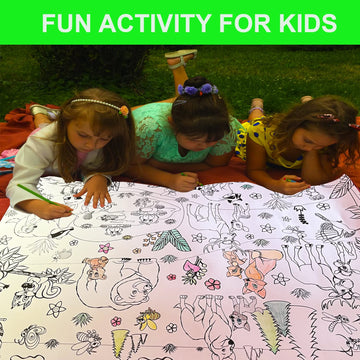 Alex Art Large Coloring Poster - Animals Giant Coloring Sheet For Children - Super Huge Wall Coloring Posters For Kids - Family Big Coloring Page - Jumbo Coloring Book Table Floor Size 38.5'X26.7'