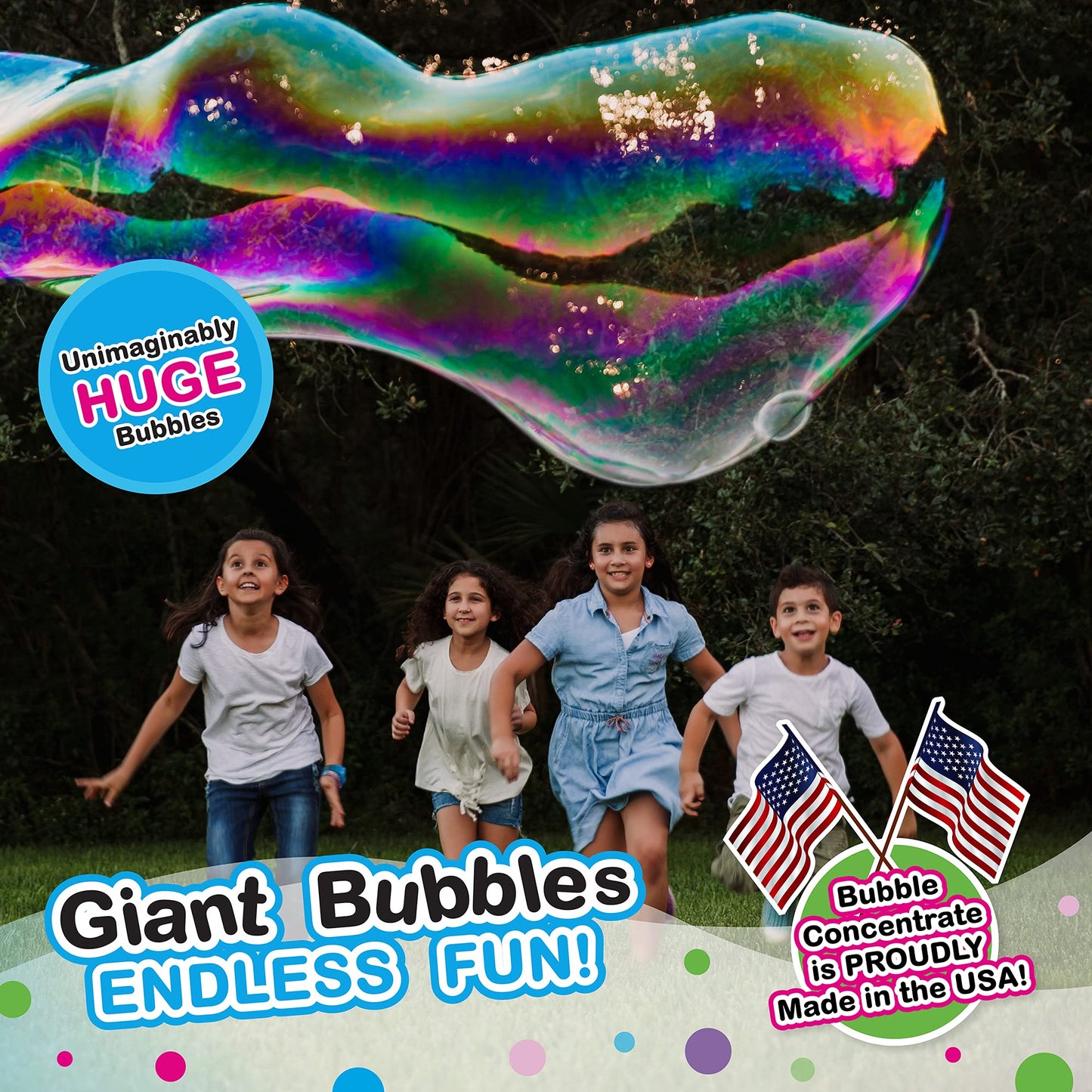 Wowmazing Giant Bubbles Kit Plus - Great Value - Big Bubbles Kit Including Big Bubble Wand And Giant Bubble Solution Concentrate