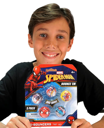 Ja-Ru Marvel Spiderman Bouncy Superballs Super Hi Bounce 1.2' (1 Pack Of 5 Balls) Fidget Balls Small Toys For Kids Prize Premium Giveaways Gift Birthday Supplies A-6805-1