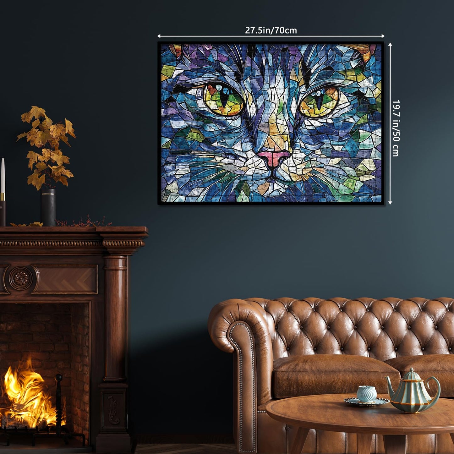 Buhah Cat Stained Glass Puzzles For Adults 1000 Pieces Pretty Kitten Art Jigsaw Puzzles Impossible Challenging Animal Aesthetic