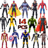 Muksse 14 Pcs Big Set Superhero Action Figures - Collectible Models 6.5-Inches Tall, Exclusive Set Superhero Toys, For Kids, Fig