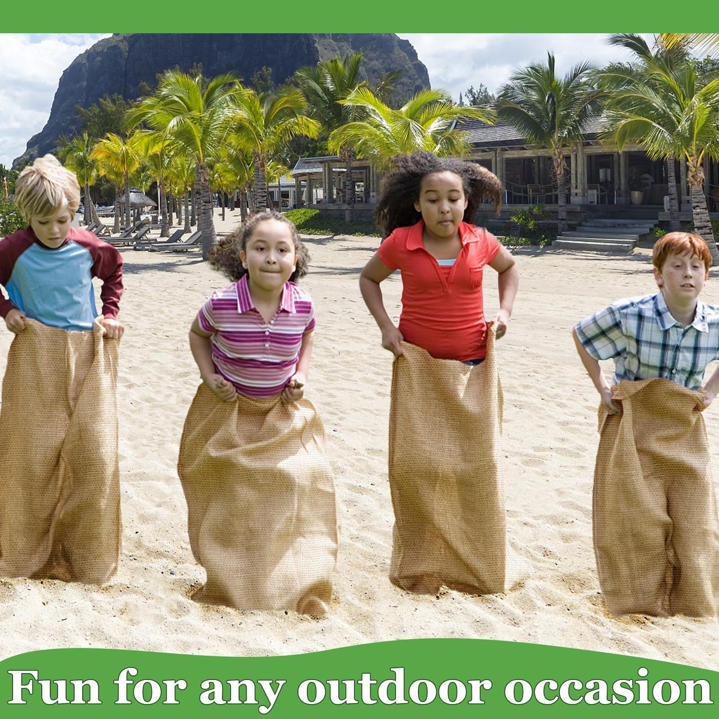 Cwlakon 6 Pack Large Burlap Potato Sack Race Bags For Kids Adults, Field Day Family Reunion 4Th Of July Easter Halloween Game, O