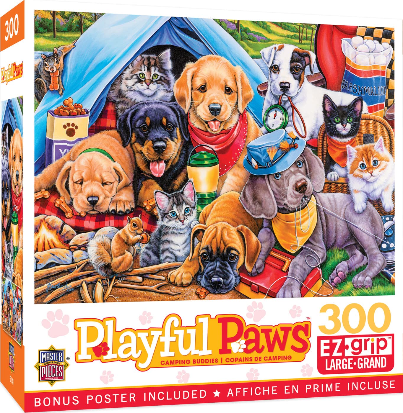 Masterpieces 300 Piece Ez Grip Jigsaw Puzzle - Camping Buddies - 18''X24''