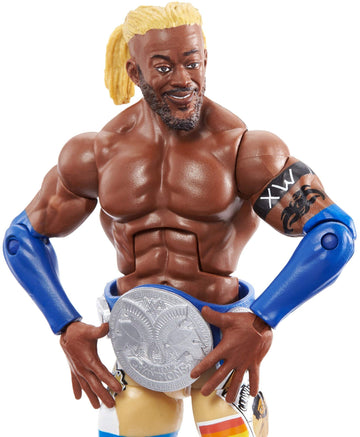 Wwe Top Picks Elite Kofi Kingston Action Figure With Universal Championship6 In Posable Collectible Gift For Wwe Fans Ages 8 Yea