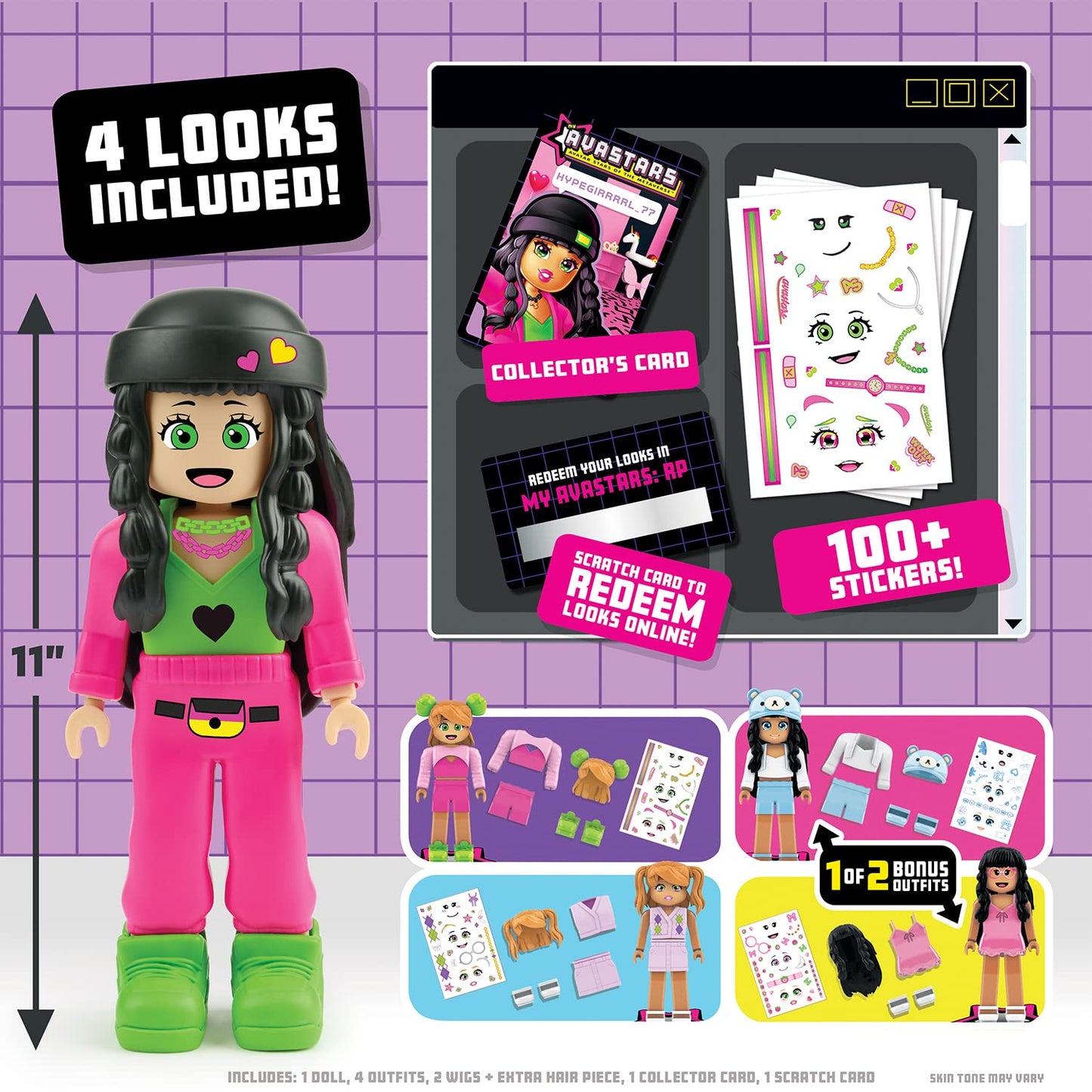 My Avastars 11' Hypegirrrrl_77 Fashion Doll With 3 Bonus Outfits