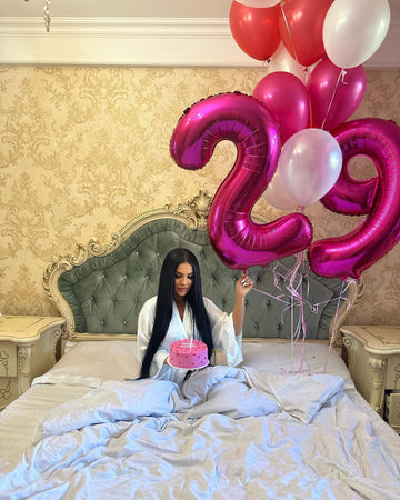 Hot Pink Number 9 Balloon 40 Inch, 9 Balloon Number, 9Th Birthday Decorations, Hot Pink Party Supplies For Boys Girls