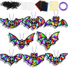 QOUBAI 32 Sets Halloween Bats Suncatchers Craft Kit DIY Window Stained Glass Effect Halloween Bats Paper Crafts Home School Clas
