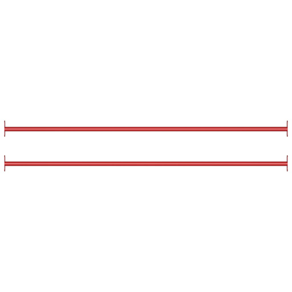 Vidaxl Turning Bars 2 Pcs 49.2'' Steel Red