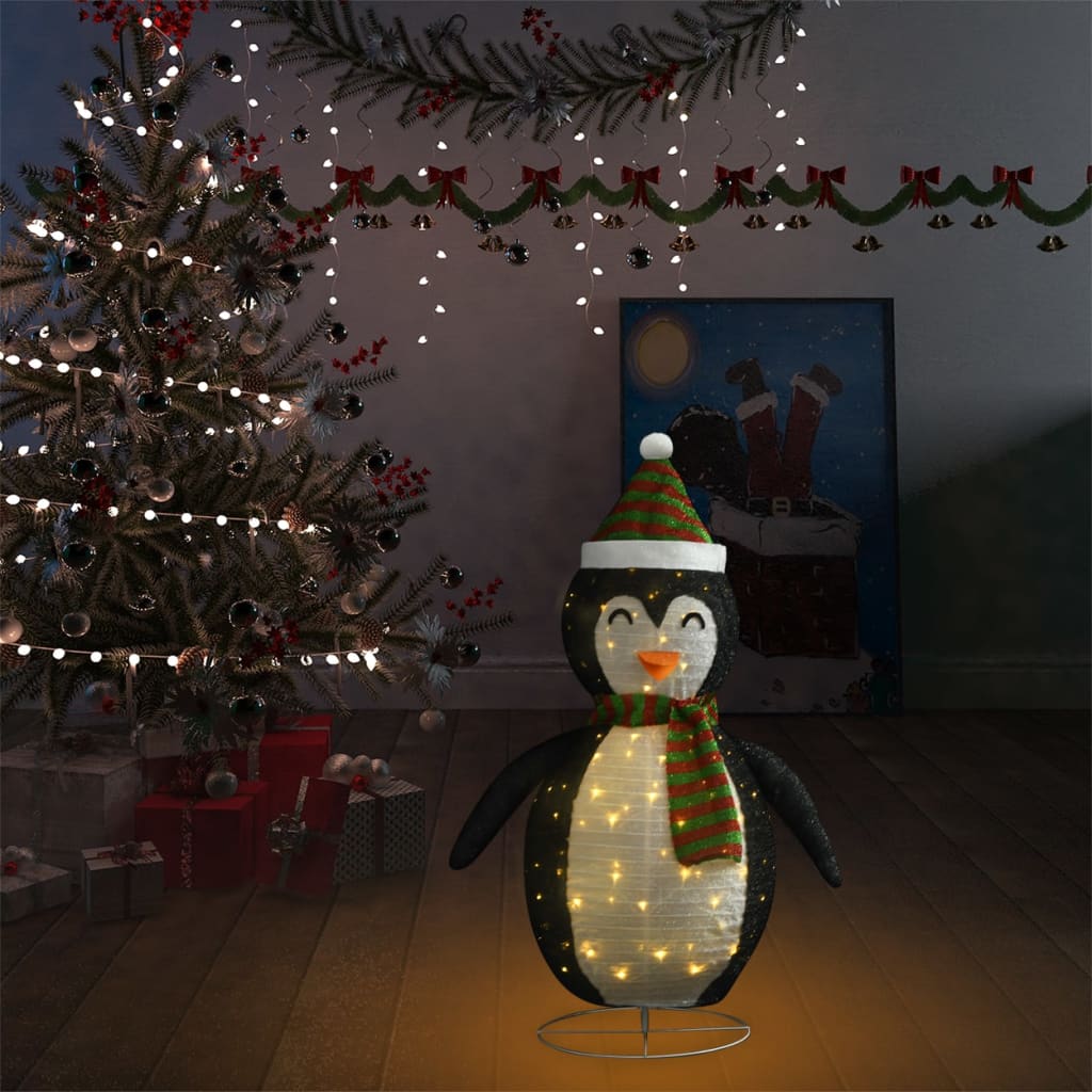 Skm Decorative Christmas Snow Penguin Figure Led Luxury Fabric 35.4'