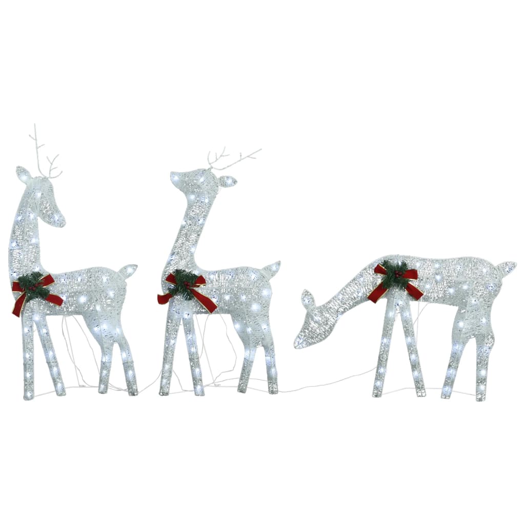 Vidaxl Cold White Mesh Christmas Reindeers – Set Of 6, Durable Steel And Fabric Construction, 180 Energy-Efficient Led Lights, 8 Illumination Effects