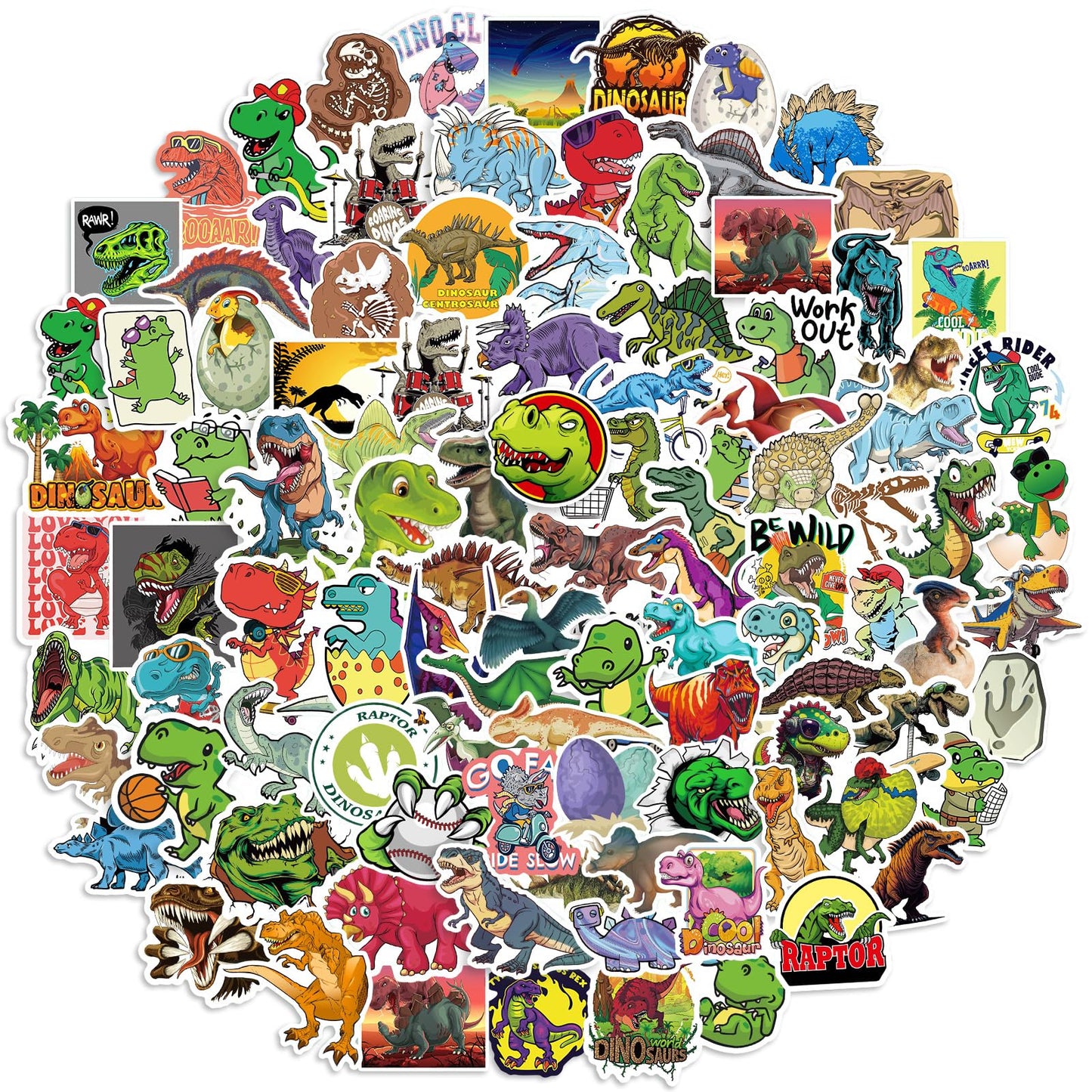 Qtl Stickers 200Pcs Cute Dinosaur Stickers For Kids 2-4 Dino Stickers Dinosaur For Water Bottle Stickers For Boys Waterproof Sti