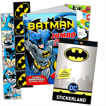Bendon Batman Coloring Book Set - Large with Stickers, Reward Stickers & Superhero Door Hanger