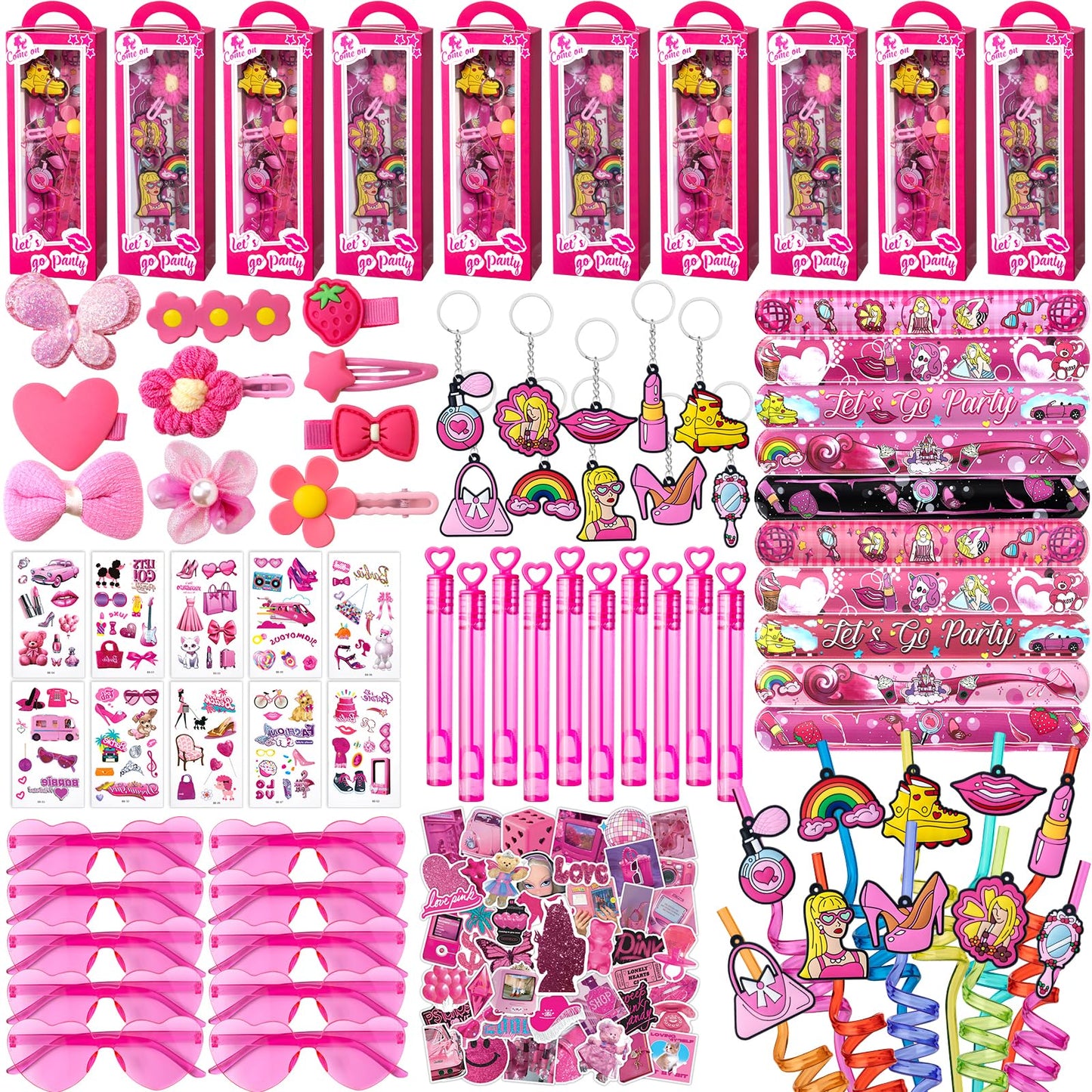 KULUJIA Pink Party Favors Princess Party Supplies Toy Gift Goodie Bag Stuffer Filler Makeup Party Decorations
