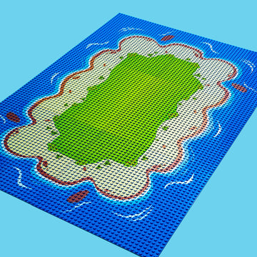 Apostrophe Games Island Building Blocks Base Plates - 6 Pack, Multicolor, Compatible with All Major Brands, Model: Island Plates