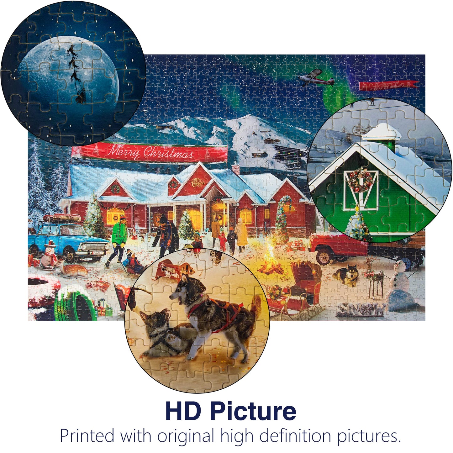Tektalk Puzzles For Adults 1000 Piece, Jigsaw Puzzles 1000 Pieces For Adults And Kids As Educational Games, Family Entertainment Or Home Decoration (Christmas Joy)