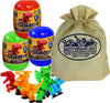 Hog Wild StikBot Dinosaur Mystery Egg Figures Gift Set - 3 Pack Assorted Colors with Storage Bag, Medium, Plastic