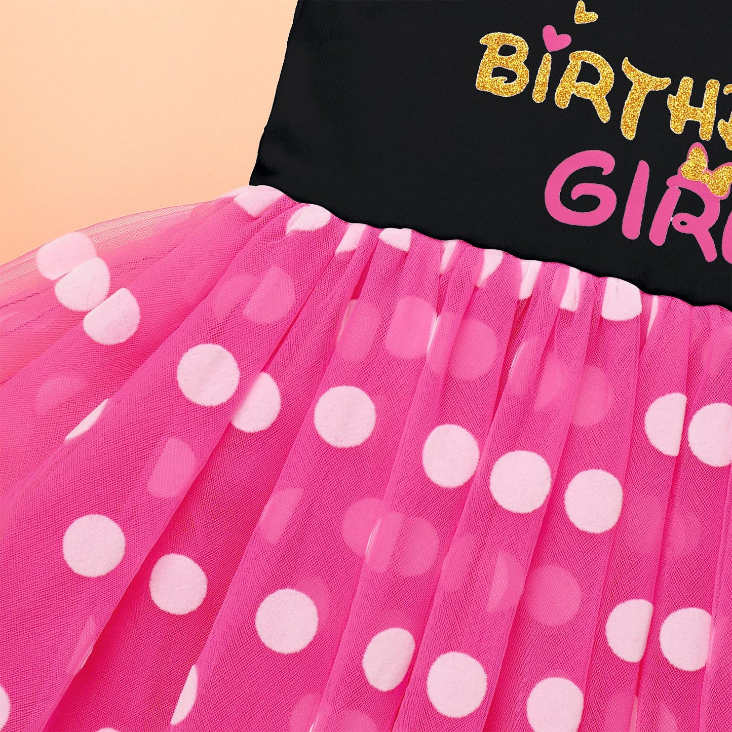 IMEKIS Mouse 6th Birthday Outfit Baby Girls Dress Polka Dots Mini Tutu Headband Six Years Old Cake Smash Photo Shoot Kids Sixth