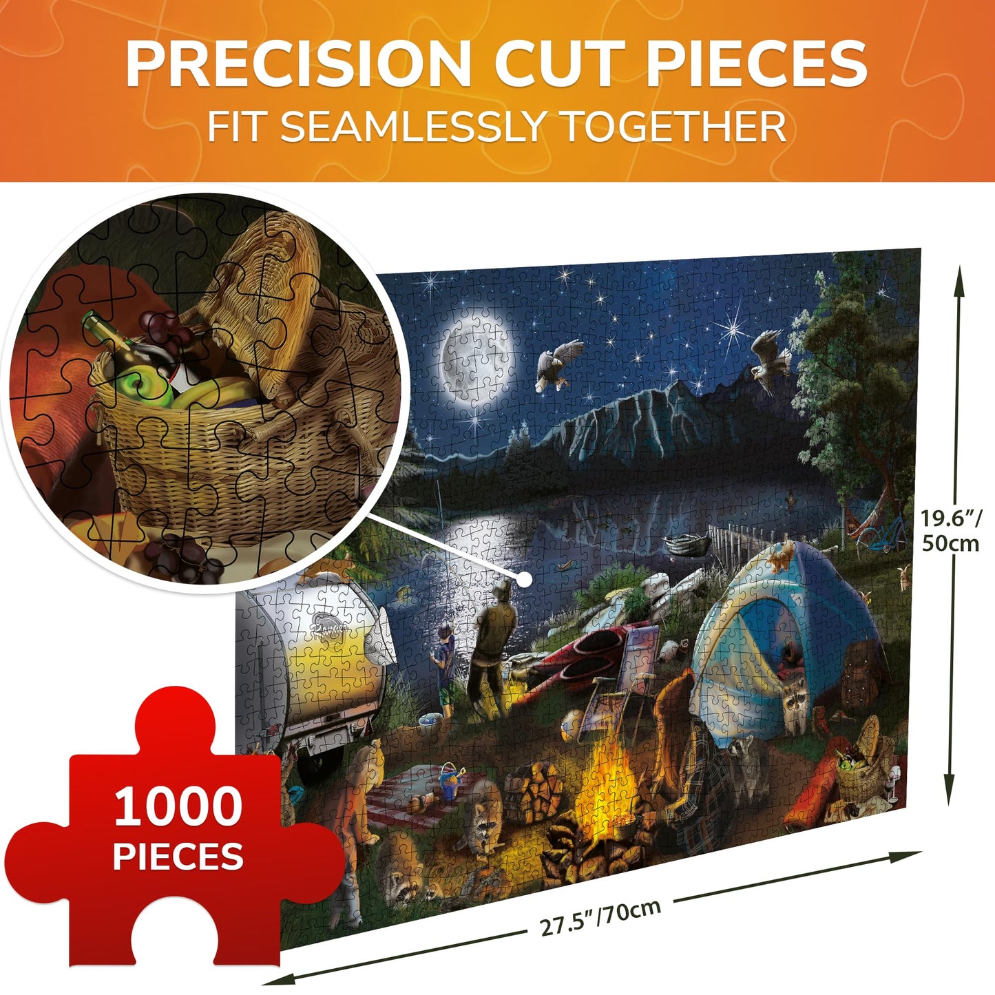 Quokka 1000 Pieces Puzzle For Adults And Up - Jigsaw Puzzles For Men And Women - Campfire Activity For Kids Ages 8-12 And Up - C