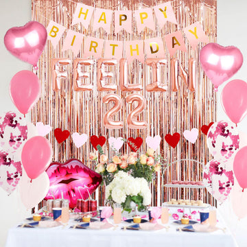 LaVenty 66 PCS Feelin 22 Birthday Party Supplies - Balloons, Banner & Sash for 22nd Birthday Decoration