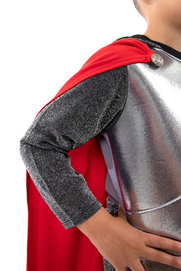 Little Adventures Royal Knight Hooded Cape and Costume - Machine Washable Child Pretend Play and Party Costume (X-LARGE 7-9 YEARS)