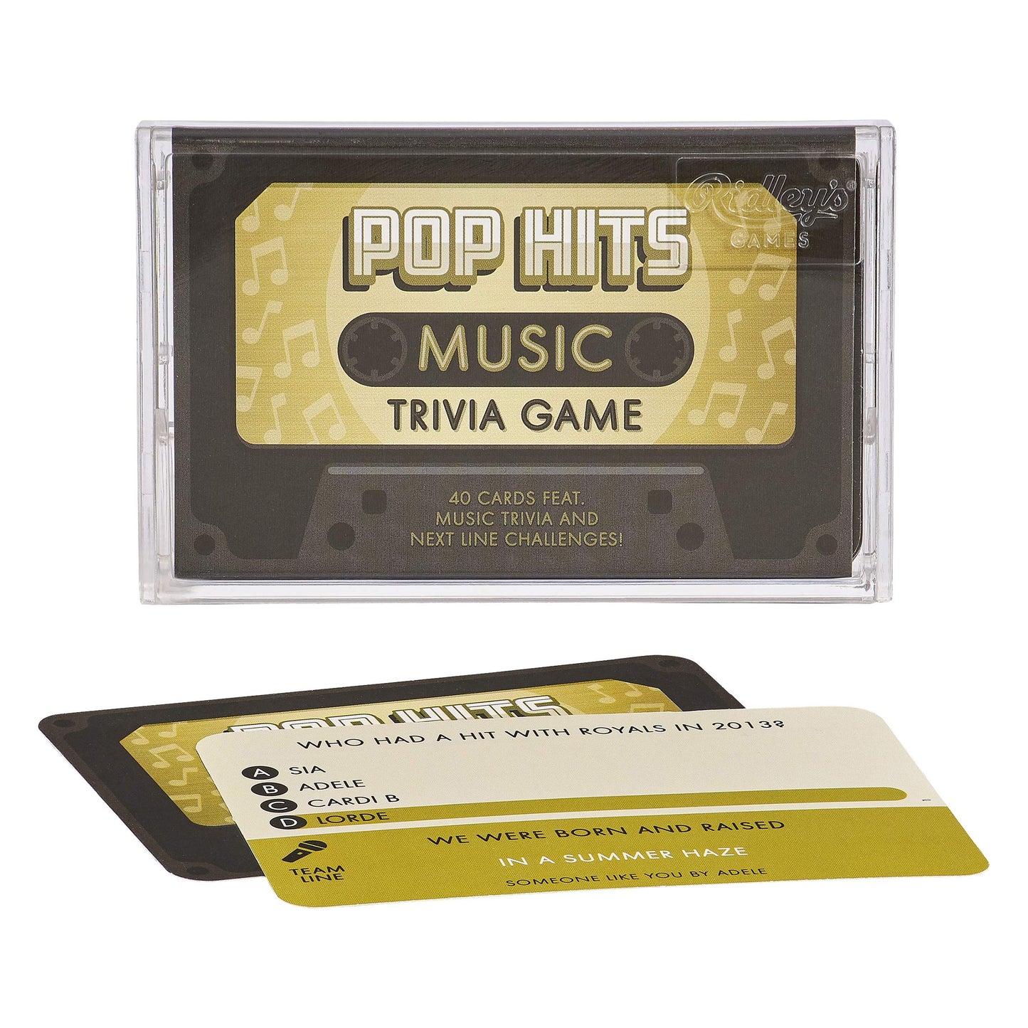 Ridley’S Pop Music Trivia Card Game – Quiz Game For Adults And Kids – 2+ Players – Includes 40 Cards With Unique Questions – Fun Family Game – Makes A Great Gift