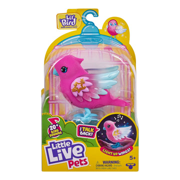 Little Live Pets - Lil' Bird Single Pack: Skyler | Interactive Toy Bird, 20+ Sounds, Light Up Wings, Repeats What You Say
