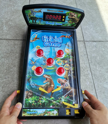 Trisquirrel Dinosaur World Electronic Pinball Game - Medium Tabletop Arcade with Lights & Sounds, Model 2996D, Multicolor