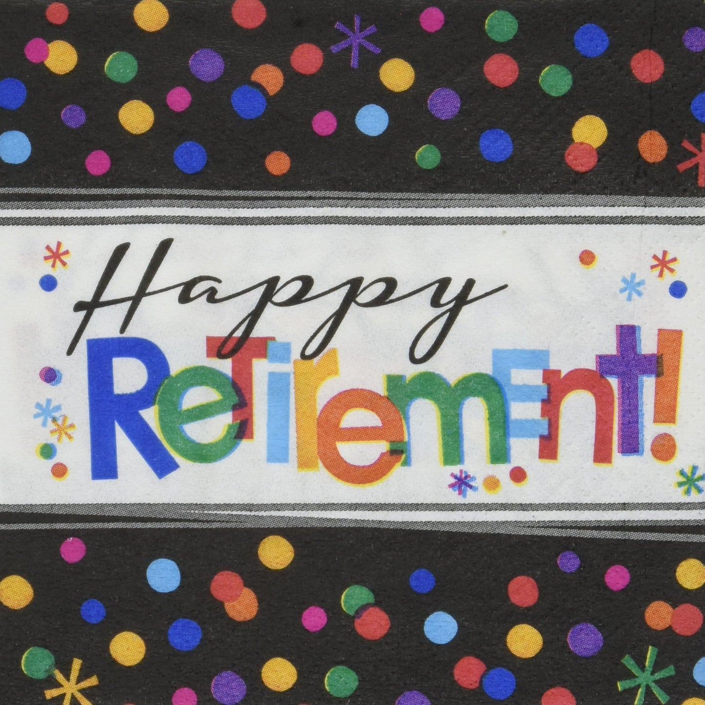 Officially Retired Multicolor Beverage Napkins - 5'X5' (Pack Of 192), Perfect For Retirement Parties & Milestone Celebrations