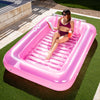 Sloosh XL Inflatable Tanning Pool Lounge Float 85 x 57 Extra Large Sun Tan Tub mature-themed Pool Floats Raft for Pool Sunbathing Suntan Blow up Pool Lounger Tanning Bed Floatie for mature-themeds XL-Pink
