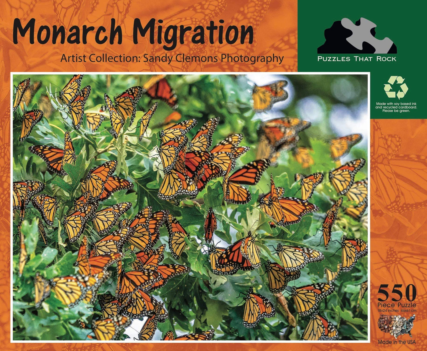 Puzzles That Rock Monarch Migration 550 Piece Butterfly Puzzle