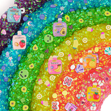 Okaybee 6 Pack Bingsu Crunchy Slime Kit, Rainbow Slime For Kids, With Cute Slime Charms & Add-Ins, Slime Party Favors Sensory To