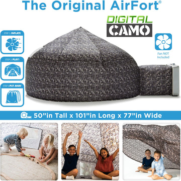 The Original Patented Airfort - Build A Fort In 30 Seconds, Inflatable Fort For Kids, Play Tent For 3-12 Years, A Playhouse Where Imagination Runs Wild, Fan Not Included (Digi Camo)